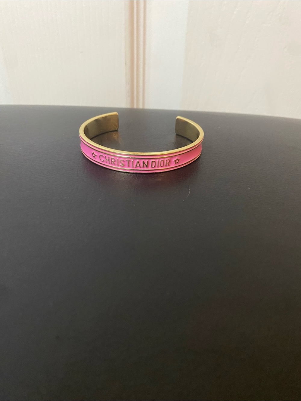 Christian Dior Pink Enamel Cuff Bracelet